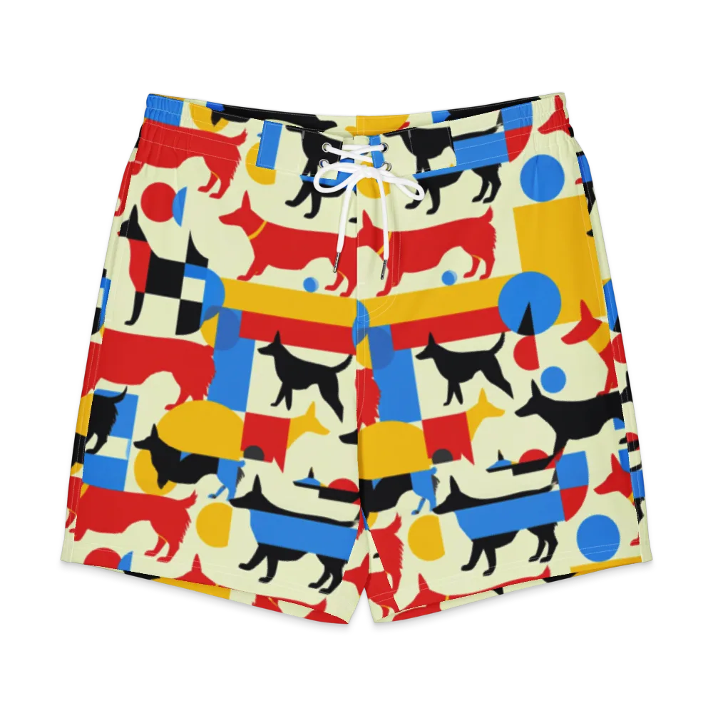 Chromatic Canine on Men's Board Shorts — Front