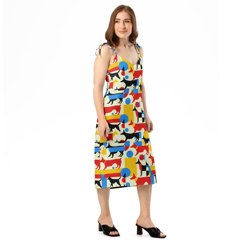 Chromatic Canine on Slip Dress — Right Front