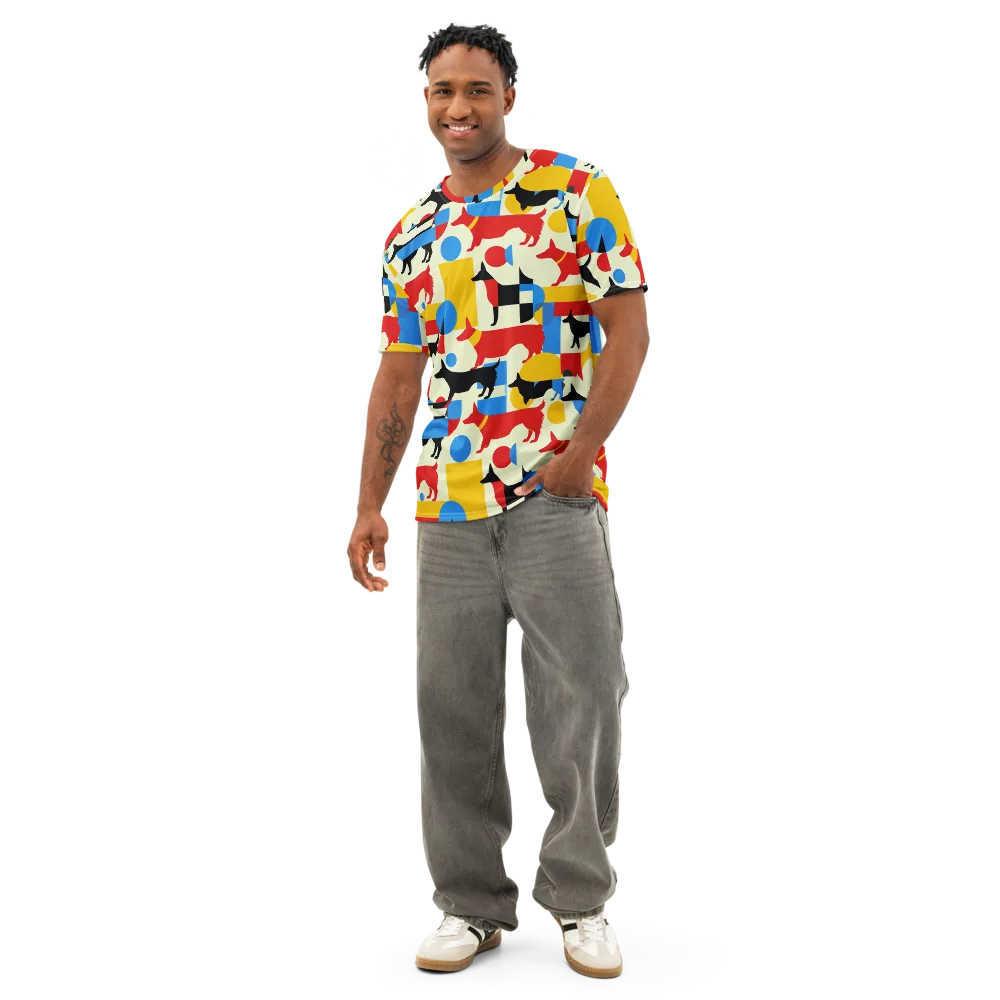 Chromatic Canine on Men's Cotton Crew Neck T-Shirt — Front