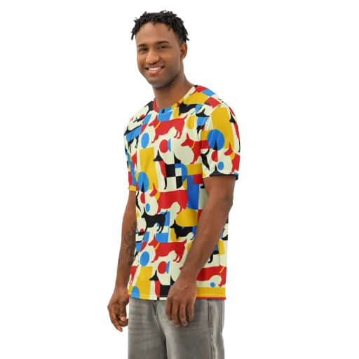 Chromatic Canine on a Men's Cotton Crew Neck T-Shirt