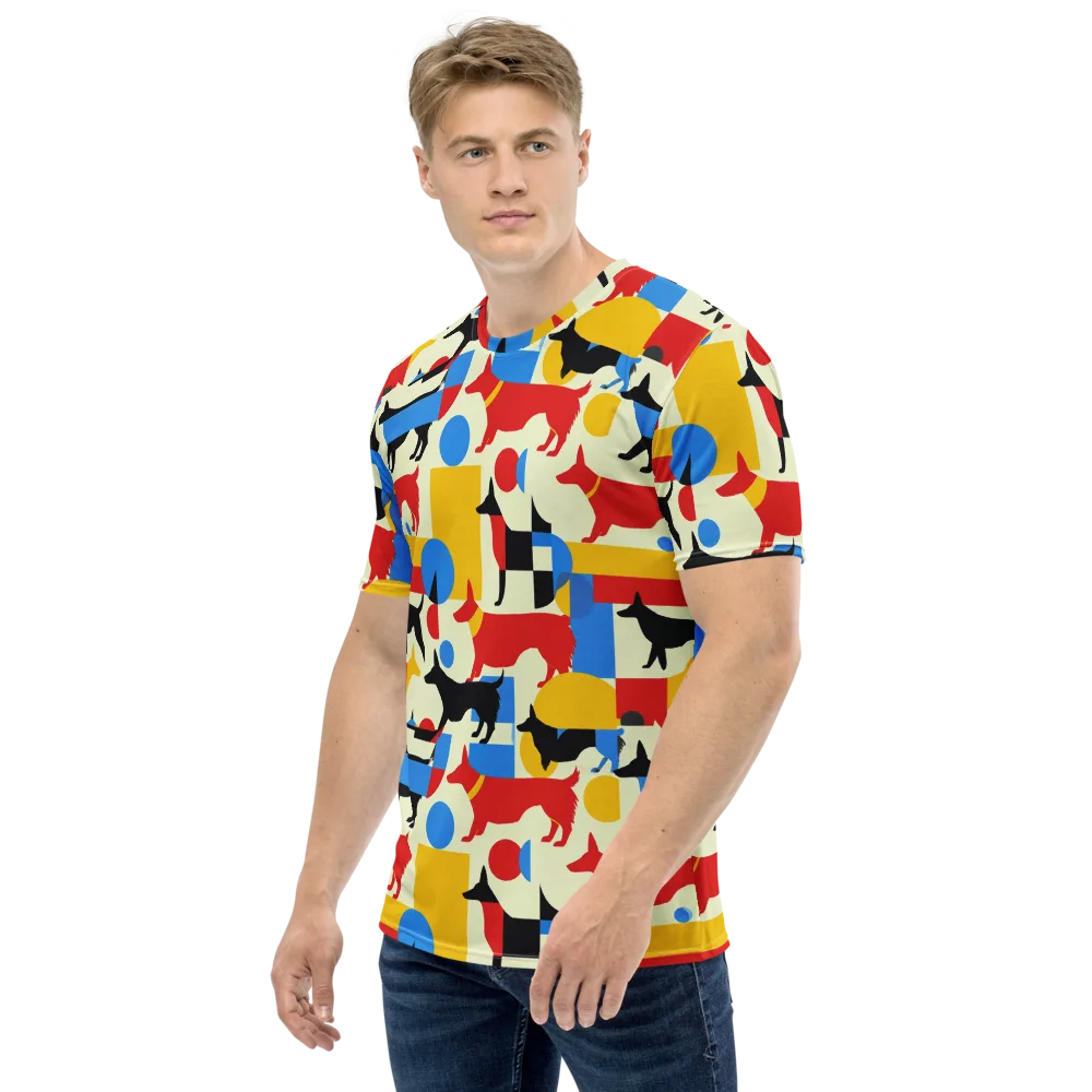 Chromatic Canine on Men's Crew Neck T-Shirt — Left