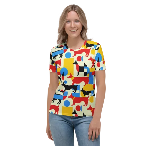 Chromatic Canine on a Women's Crew Neck T-Shirt
