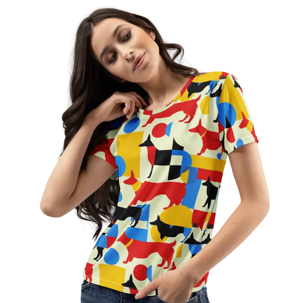 Chromatic Canine on Women's Crew Neck T-Shirt — Left Front