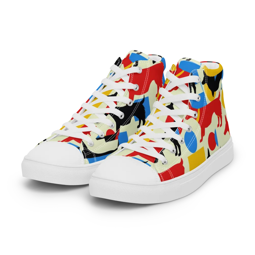 Chromatic Canine on Women's High Top Canvas Shoes — Left Front