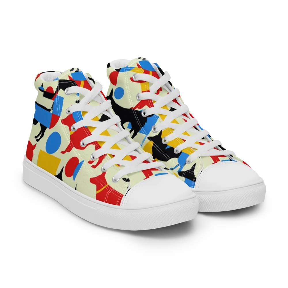 Chromatic Canine on Women's High Top Canvas Shoes — Right Front