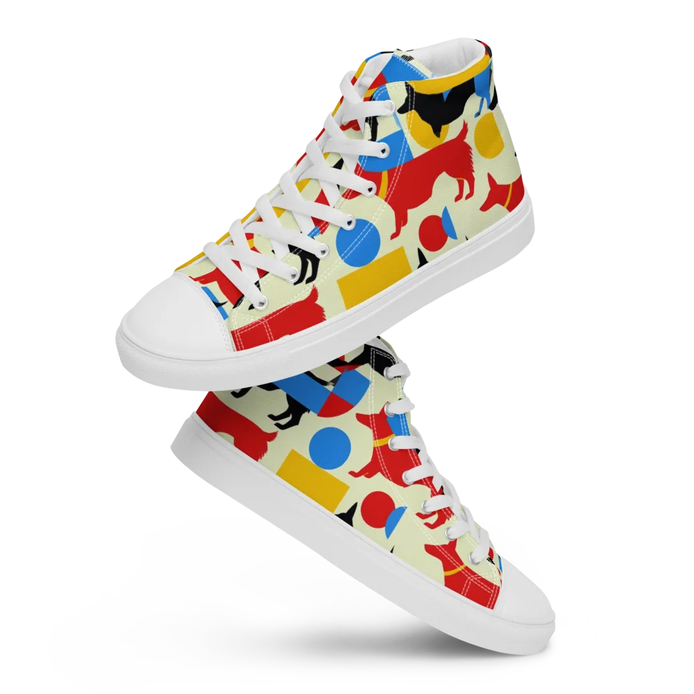 Chromatic Canine on Women's High Top Canvas Shoes — Front