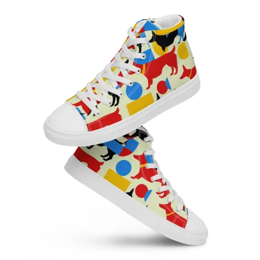 Chromatic Canine on a Women's High Top Canvas Shoes