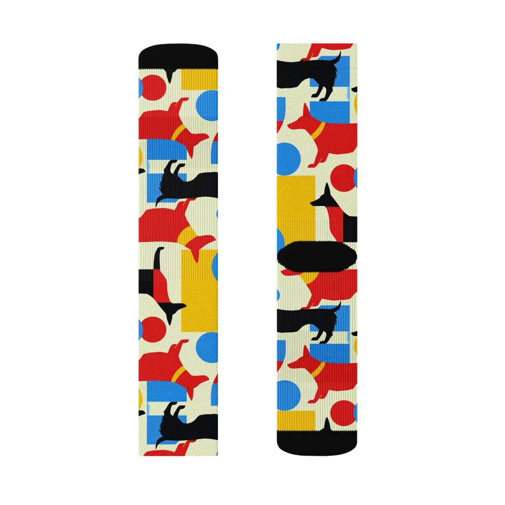 Chromatic Canine on Socks — Right Sock