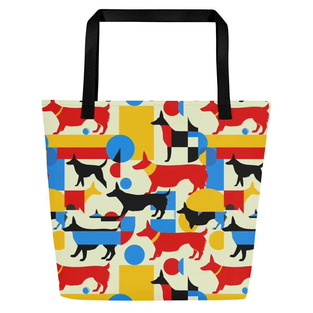 Chromatic Canine on Large Tote Bag W/ Pocket — Front