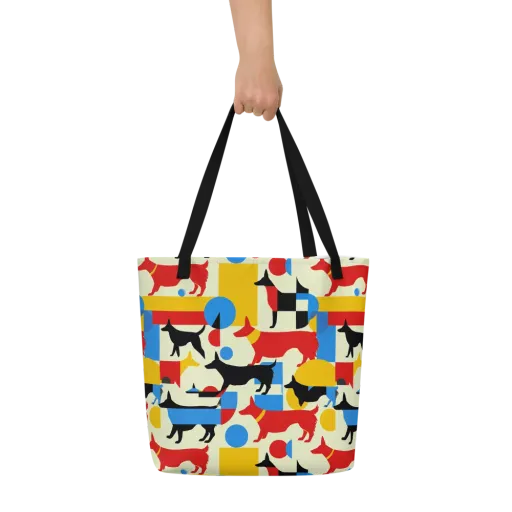 Chromatic Canine on a Large Tote Bag W/ Pocket