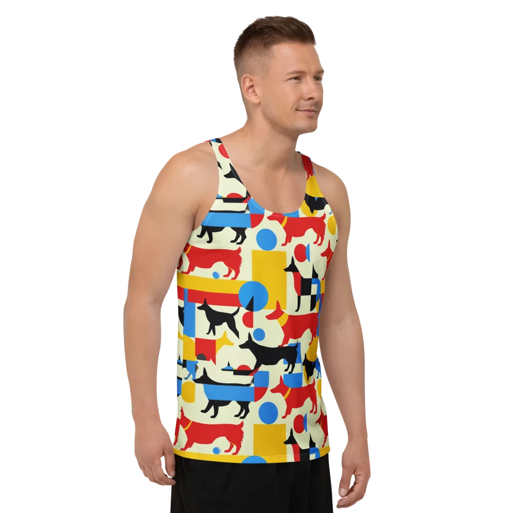 Chromatic Canine on Men's Tank Top — Right Front