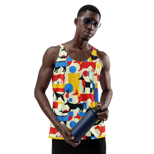 Chromatic Canine on a Men's Tank Top