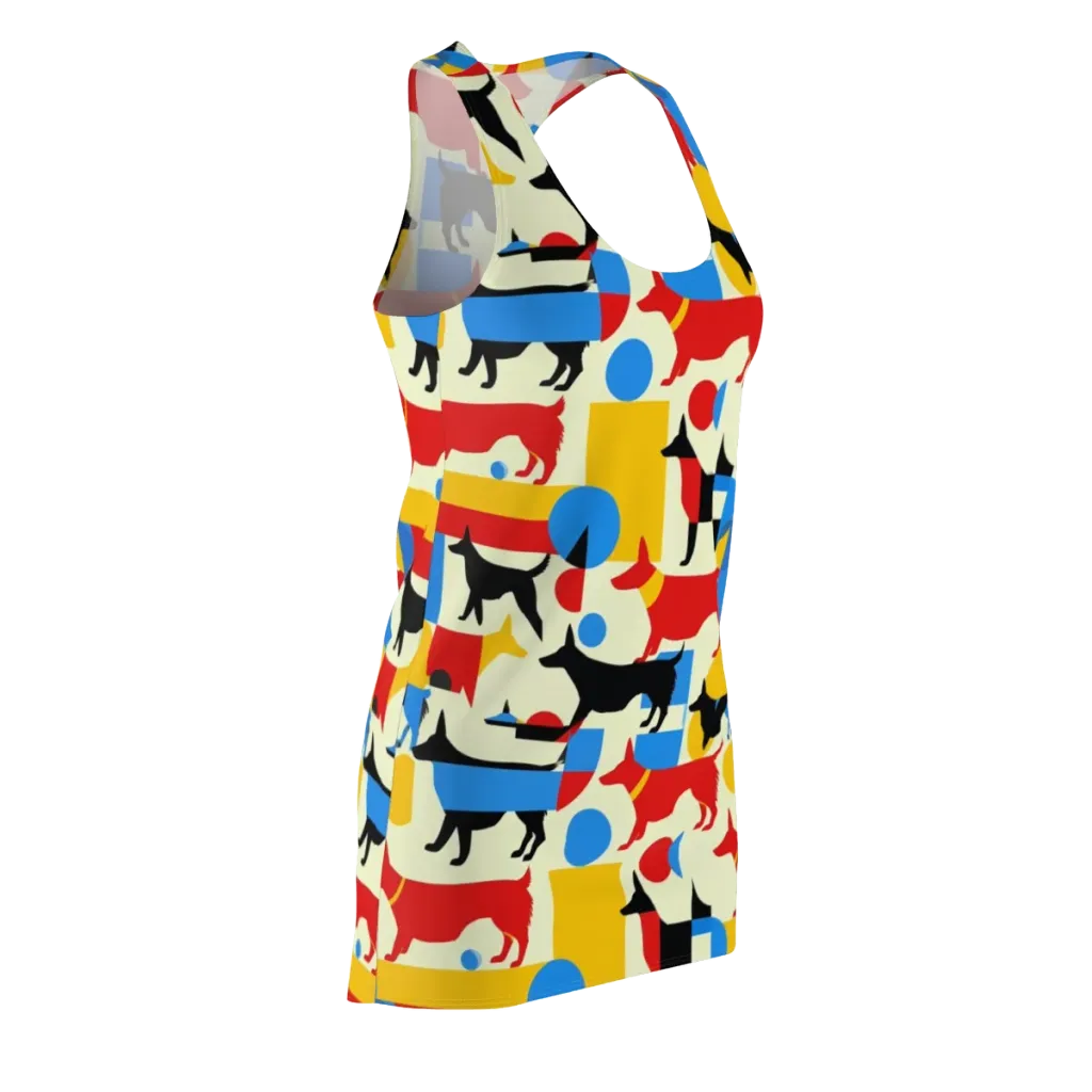 Chromatic Canine on Racerback Dress — Front Side