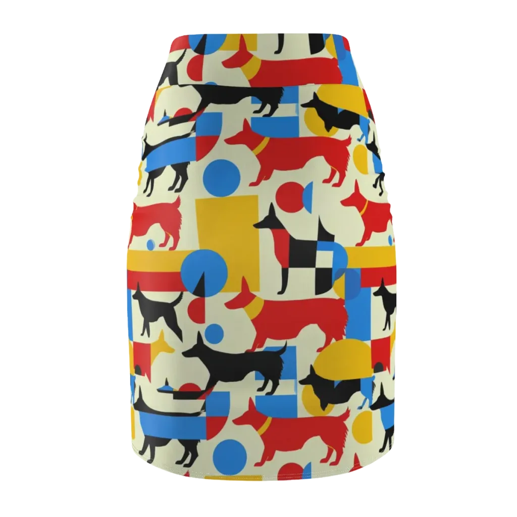 Chromatic Canine on Pencil Skirt — Back