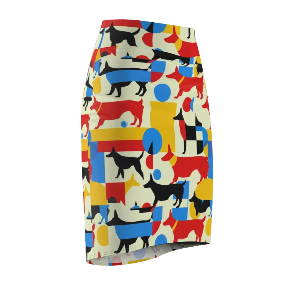 Chromatic Canine on Pencil Skirt — Front Side