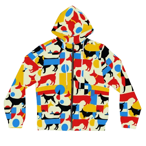 Chromatic Canine on a Women's Full-Zip Hoodie