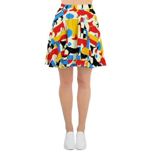 Chromatic Canine on a Skater Skirt