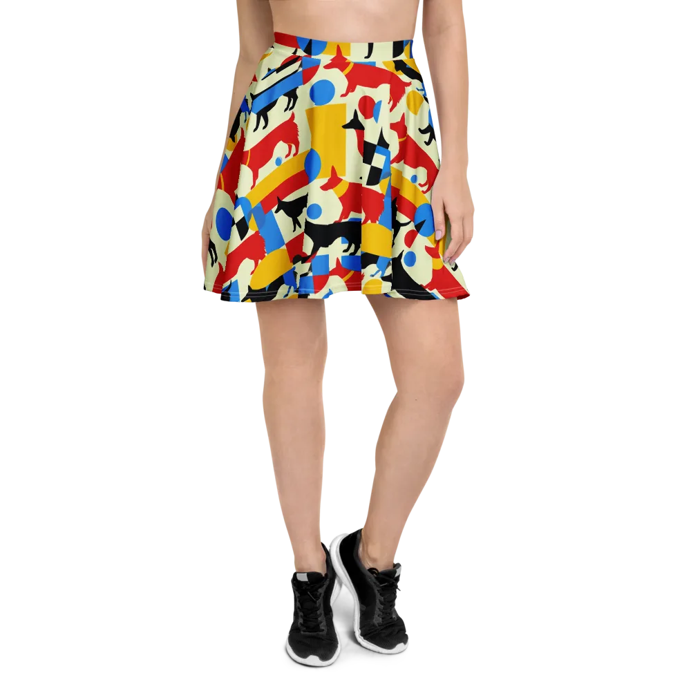 Chromatic Canine on Skater Skirt — Front