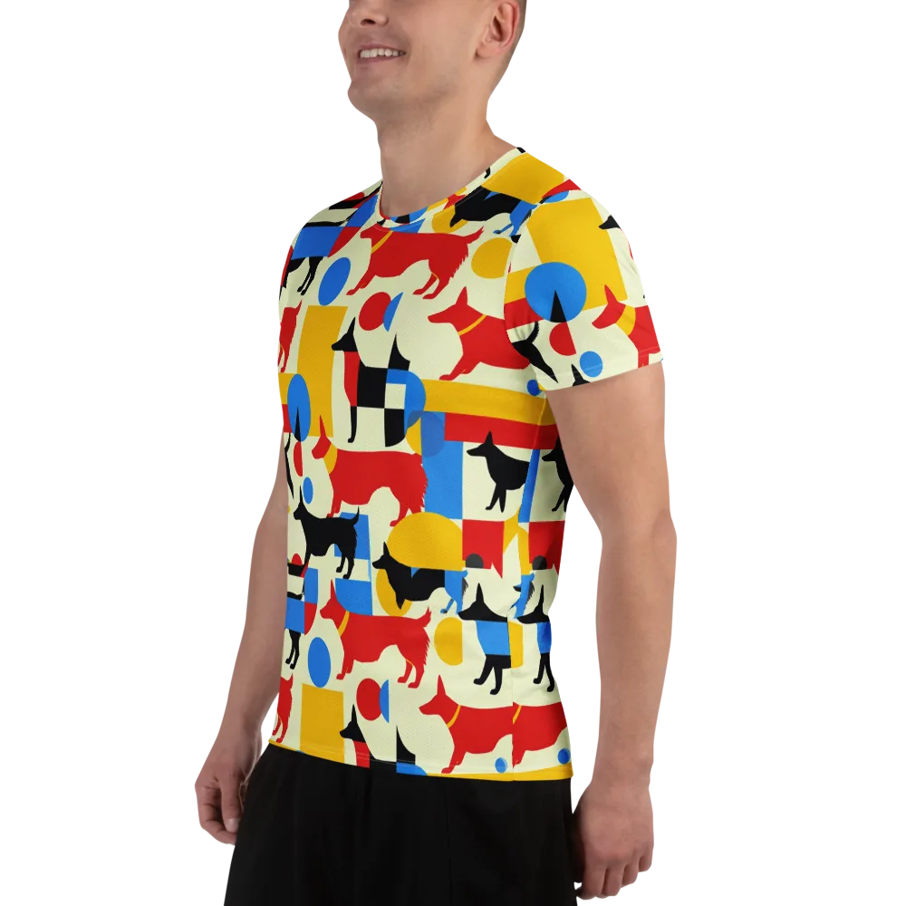 Chromatic Canine on Men's Athletic T-Shirt — Left