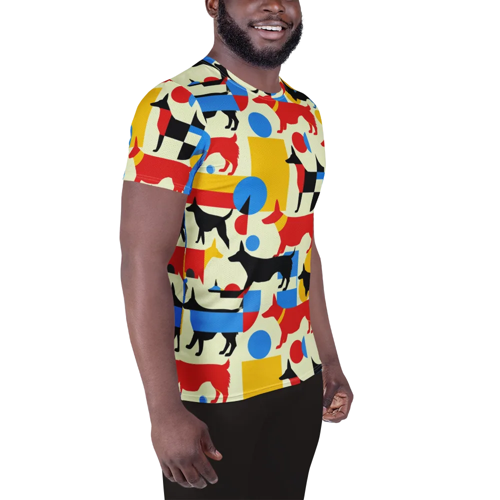 Chromatic Canine on Men's Athletic T-Shirt — Right