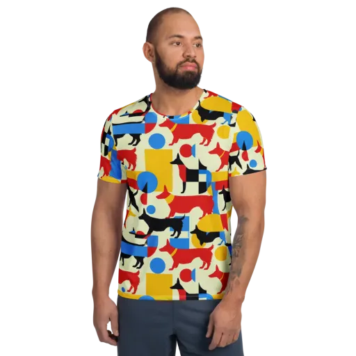 Chromatic Canine on a Men's Athletic T-Shirt