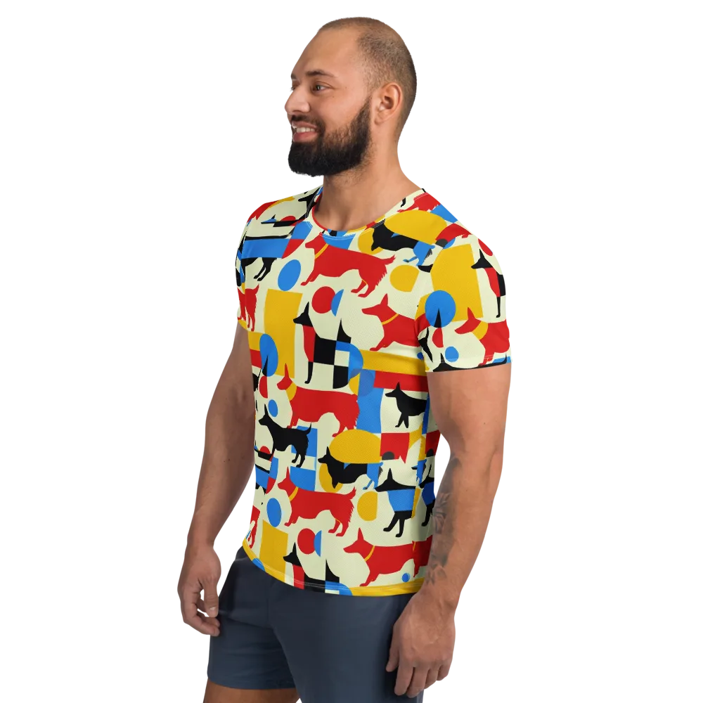 Chromatic Canine on Men's Athletic T-Shirt — Left