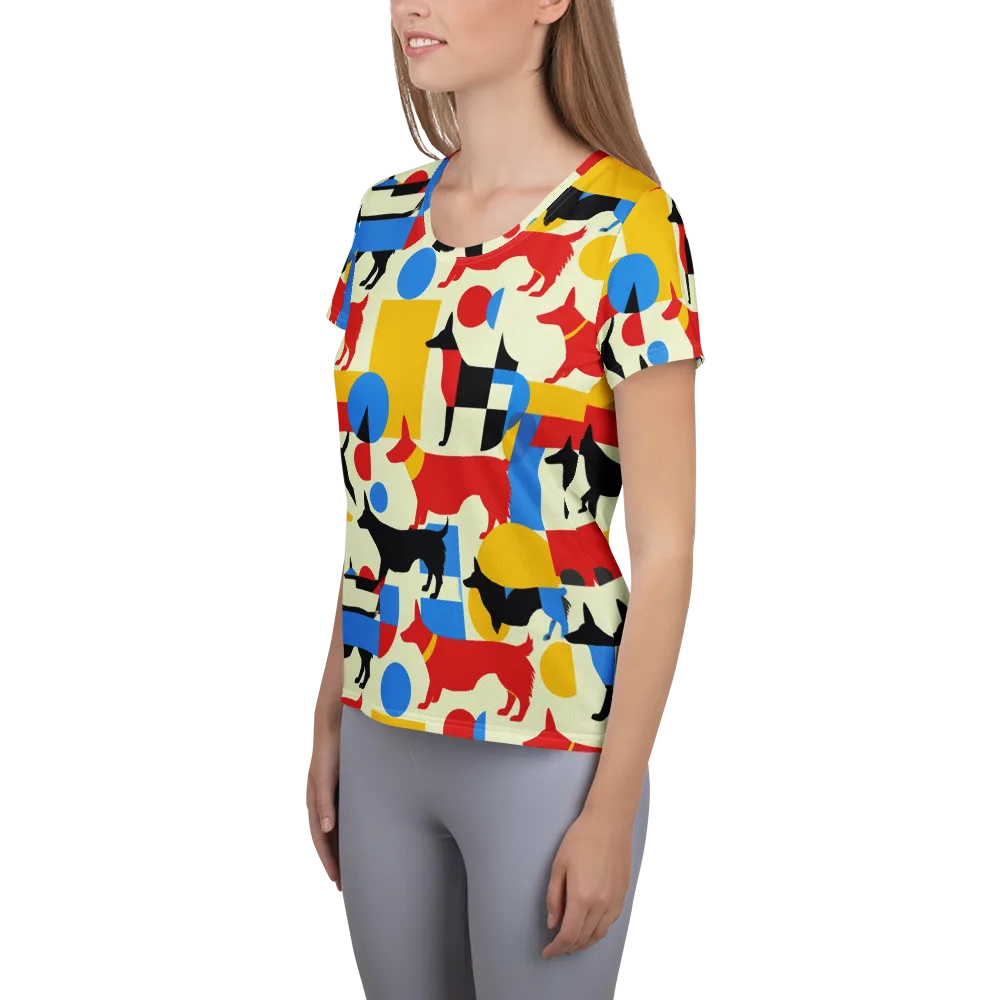 Chromatic Canine on Women's Athletic T-Shirt — Left