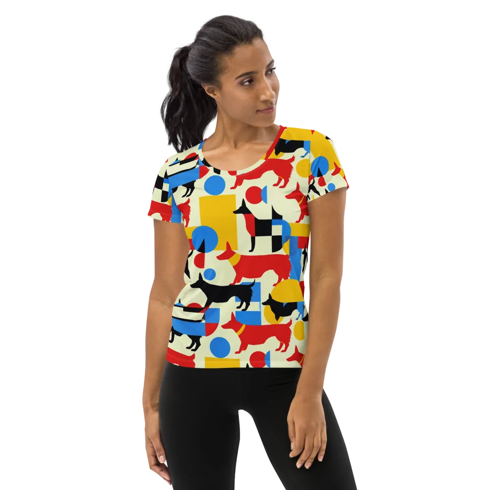 Chromatic Canine on Women's Athletic T-Shirt — Front