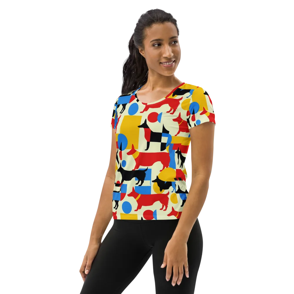Chromatic Canine on Women's Athletic T-Shirt — Left