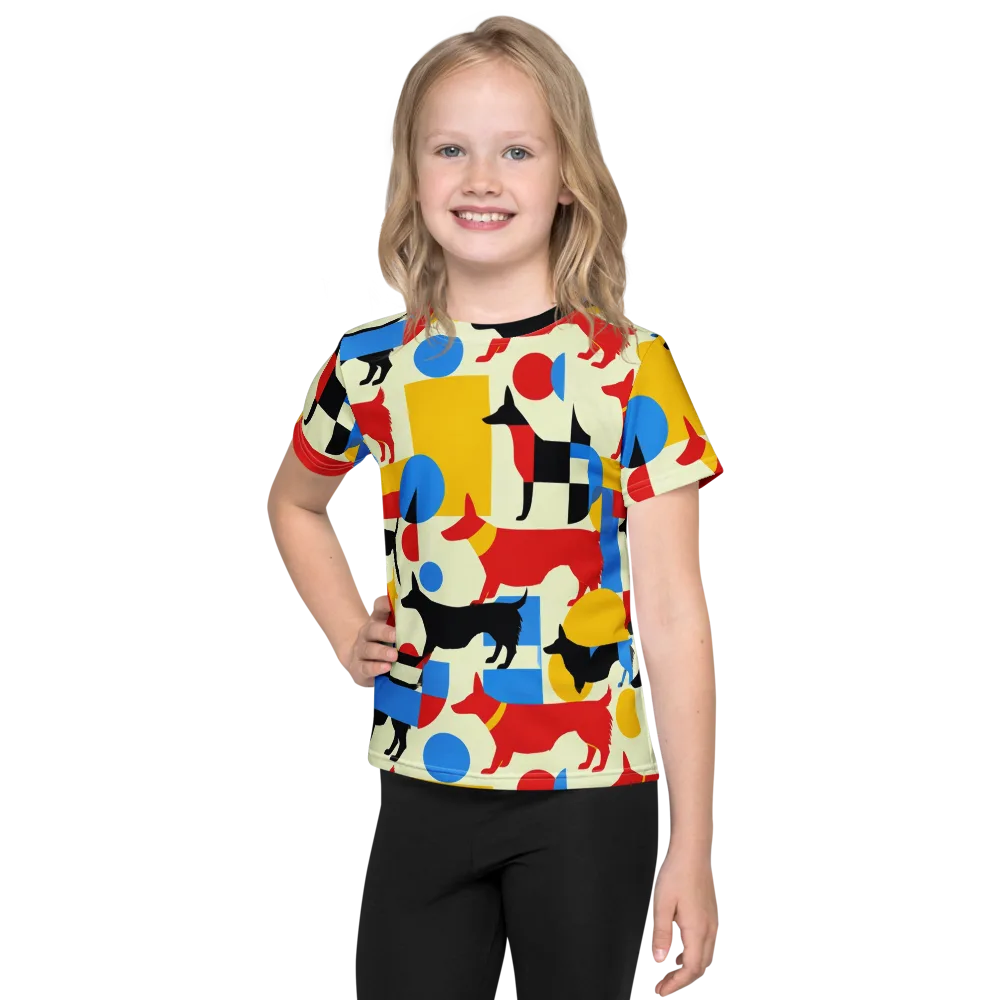 Chromatic Canine on Kids Crew Neck T-Shirt — Front