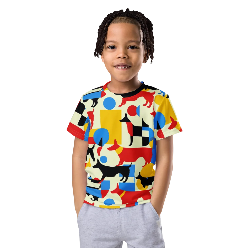 Chromatic Canine on Kids Crew Neck T-Shirt — Front