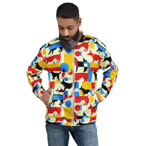 Chromatic Canine on a Bomber Jacket