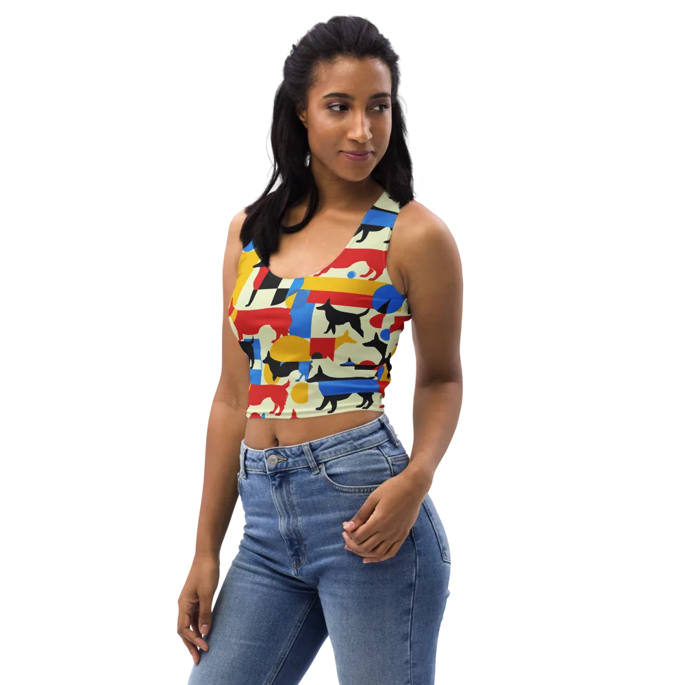 Chromatic Canine on Crop Top — Left Front