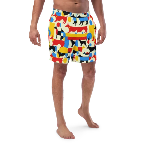 Chromatic Canine on a Swim Trunks