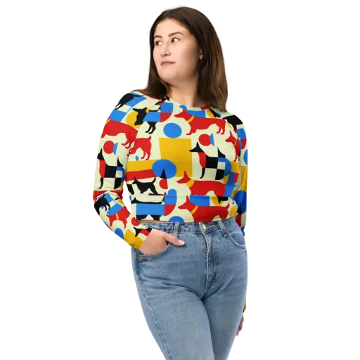 Chromatic Canine on a Long Sleeve Crop Top