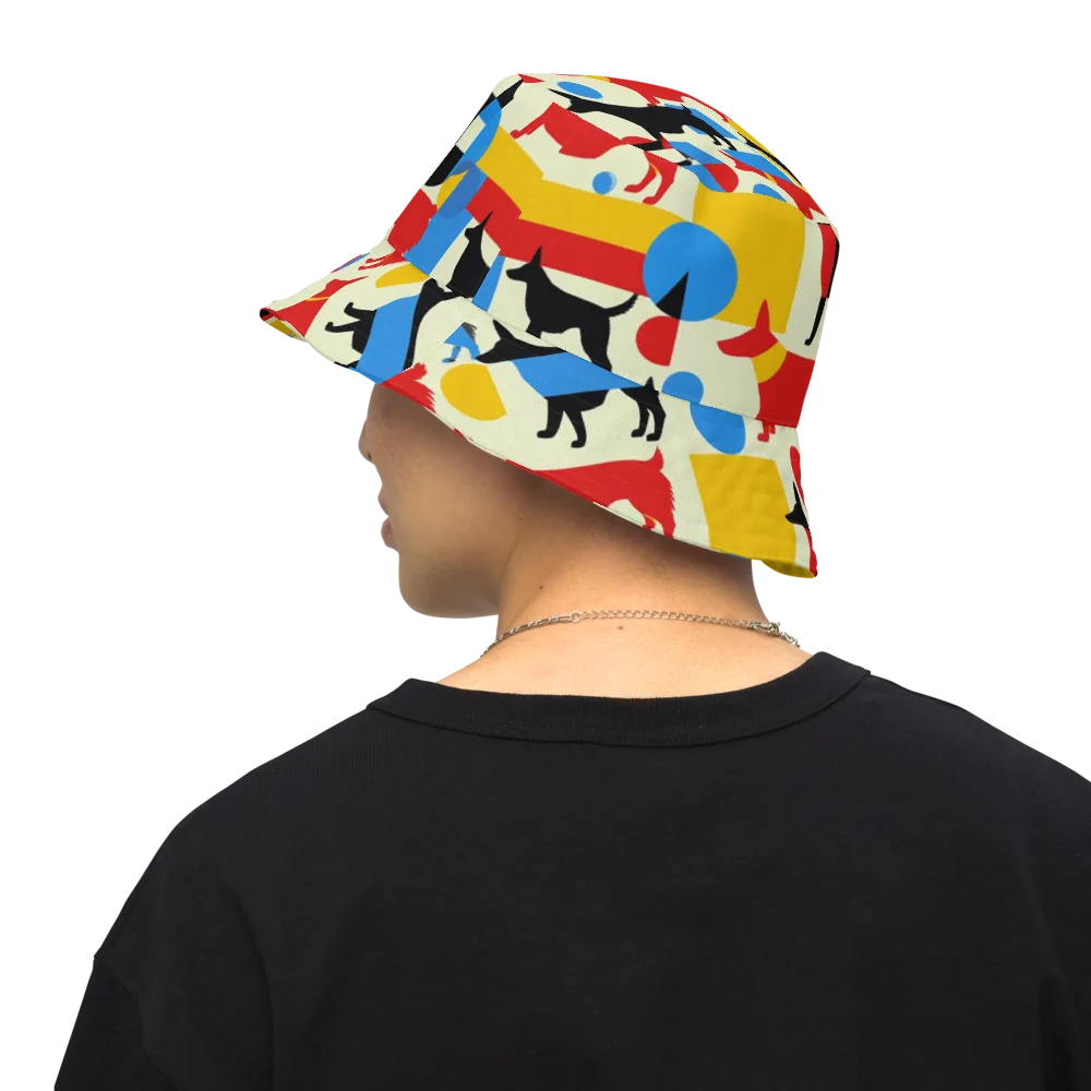 Chromatic Canine on Reversible Bucket Hat — Back Inside