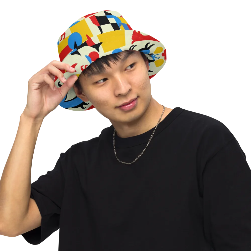 Chromatic Canine on Reversible Bucket Hat — Front Inside