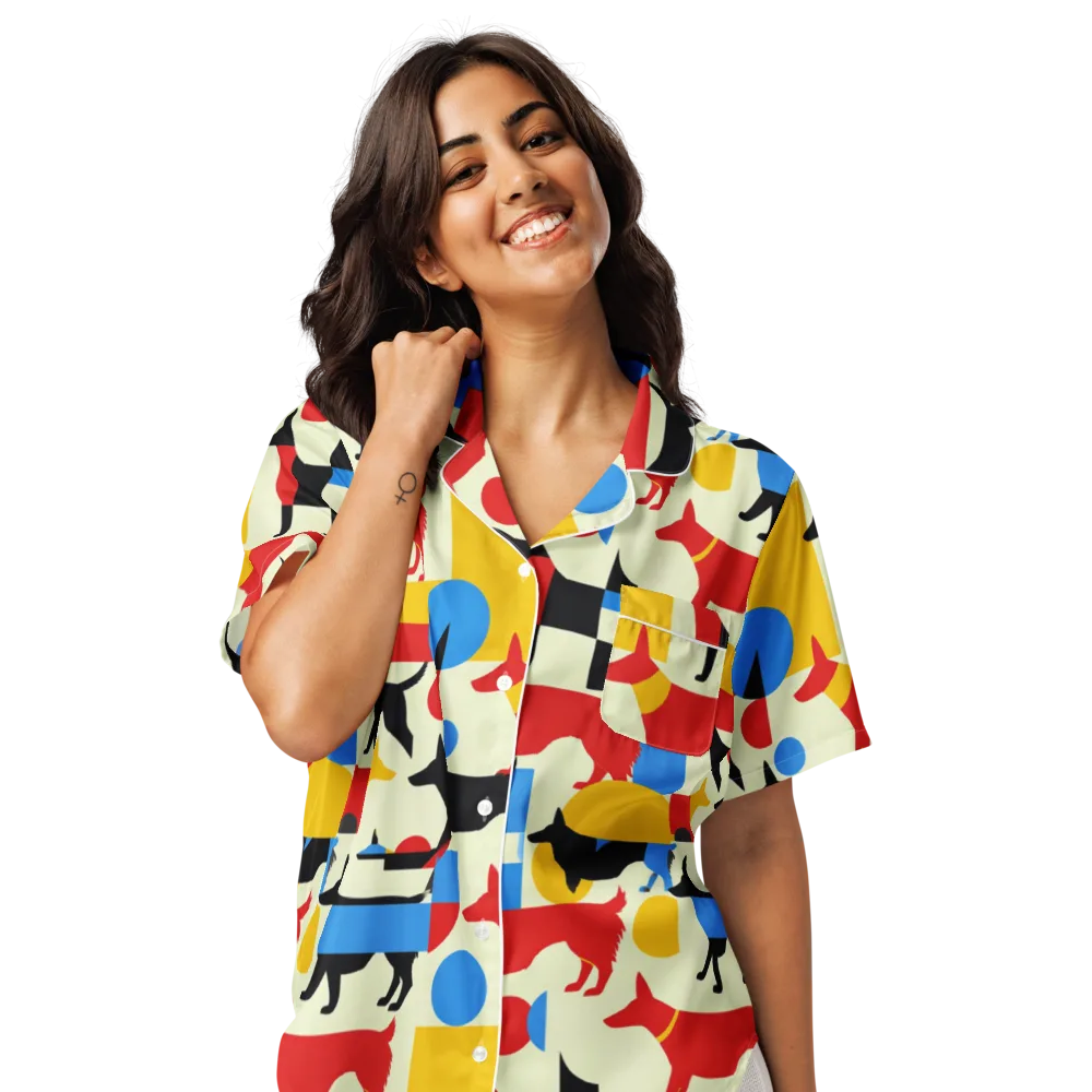 Chromatic Canine on Women's Short Sleeve Pajama Top — Front