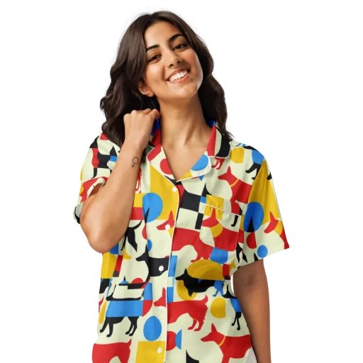Chromatic Canine on a Women's Short Sleeve Pajama Top