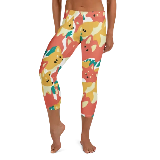Purrfect Palette on a Capri Leggings