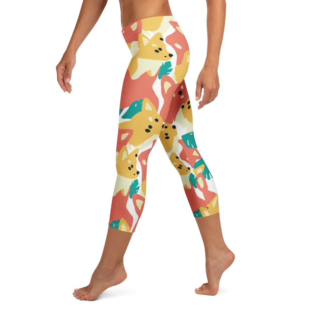 Purrfect Palette on Capri Leggings — Left