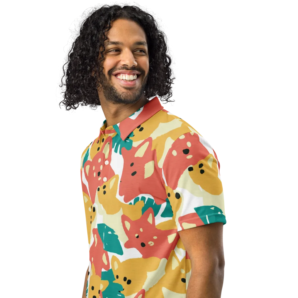 Purrfect Palette on Men's Slim Fit Polo Shirt — Left Front