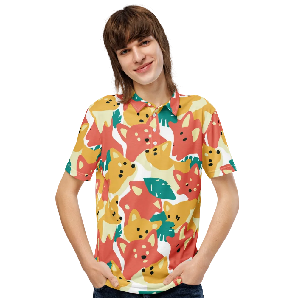 Purrfect Palette on Men's Slim Fit Polo Shirt — Front