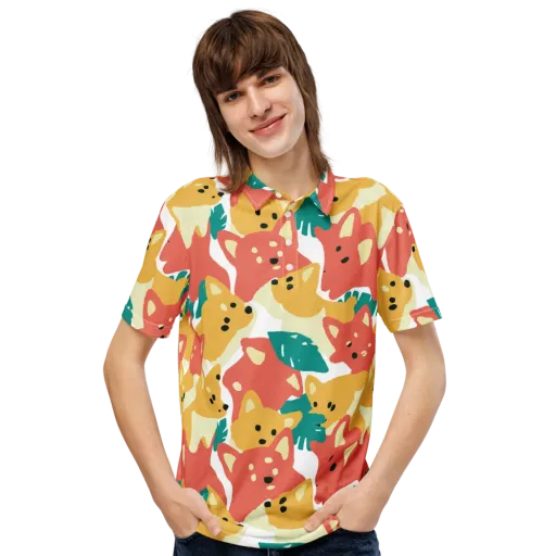 Purrfect Palette on a Men's Slim Fit Polo Shirt