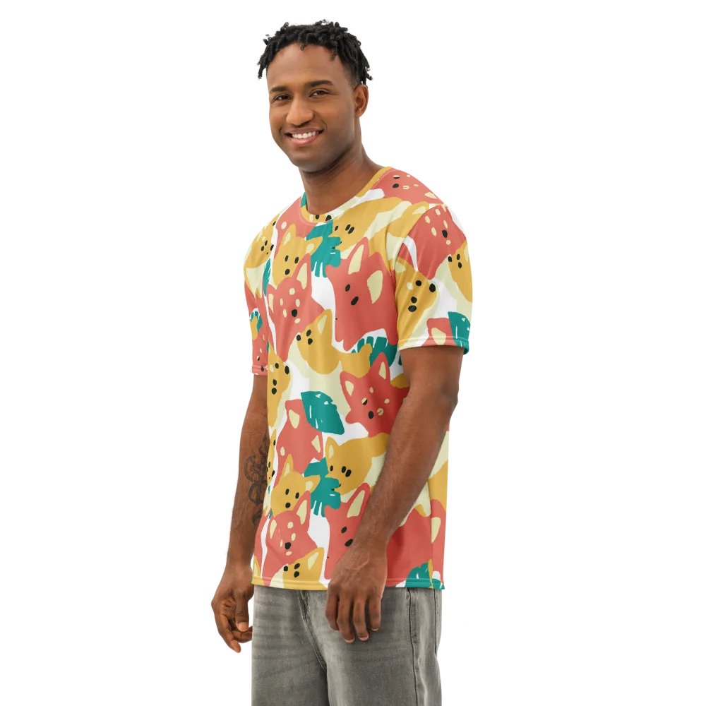 Purrfect Palette on Men's Cotton Crew Neck T-Shirt — Left Front