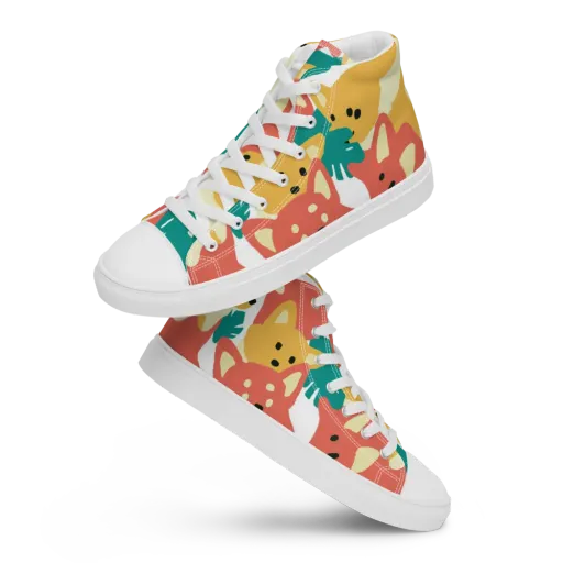 Purrfect Palette on a Men's High Top Canvas Shoes