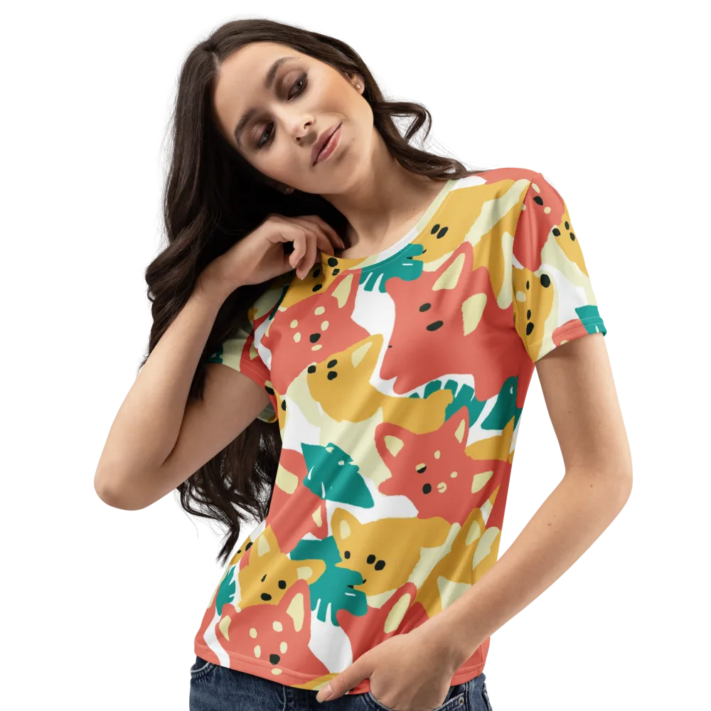 Purrfect Palette on Women's Crew Neck T-Shirt — Left Front