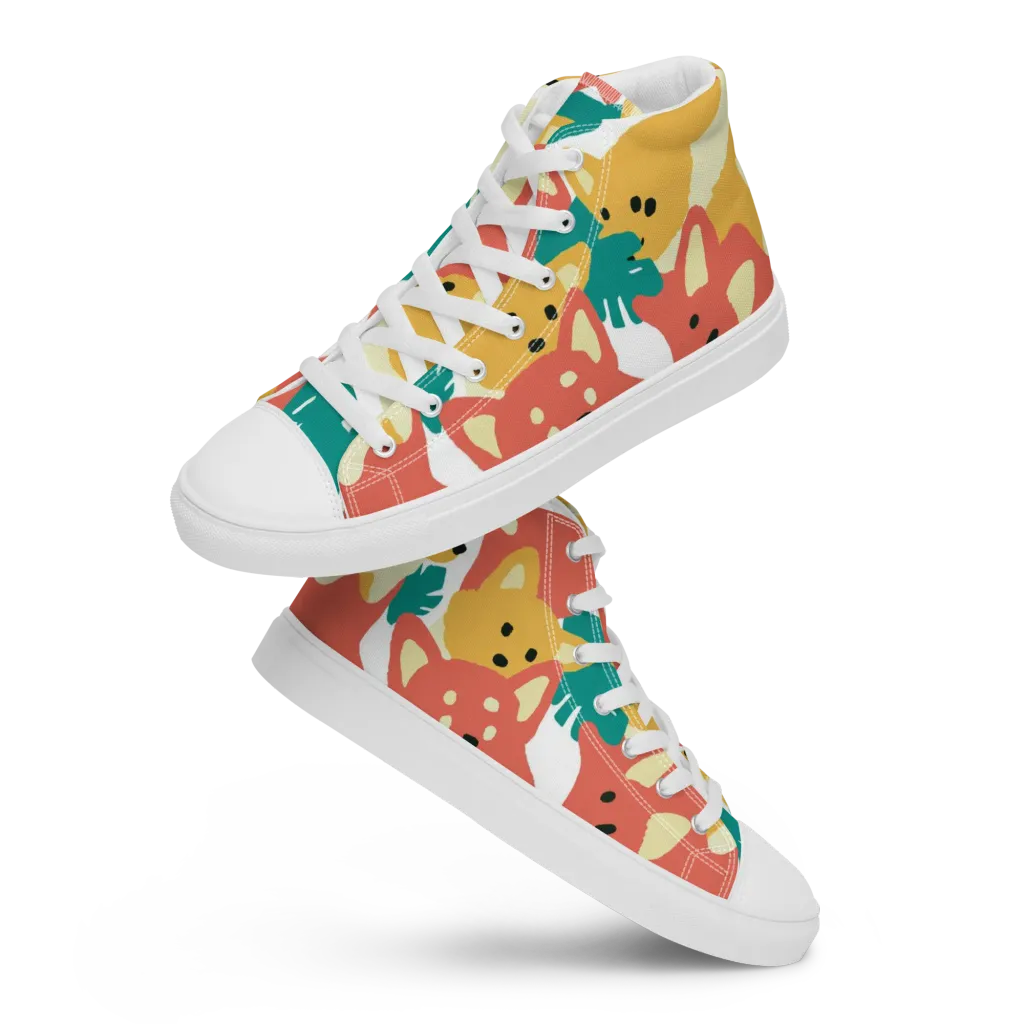 Purrfect Palette on Women's High Top Canvas Shoes — Front