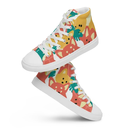 Purrfect Palette on a Women's High Top Canvas Shoes