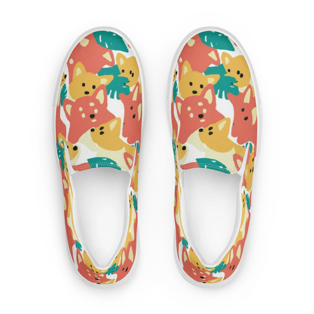 Purrfect Palette on Men's Slip-On Canvas Shoes — Front